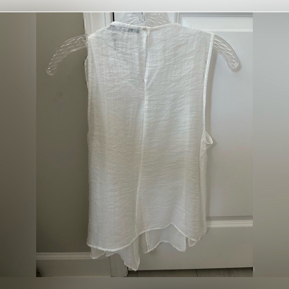 Zara White Ruffled Sleeveless Top NWT - Picture 2 of 5